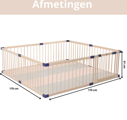 Houten Grondbox β Inklapbare Speelbox β 170x170x61 cm