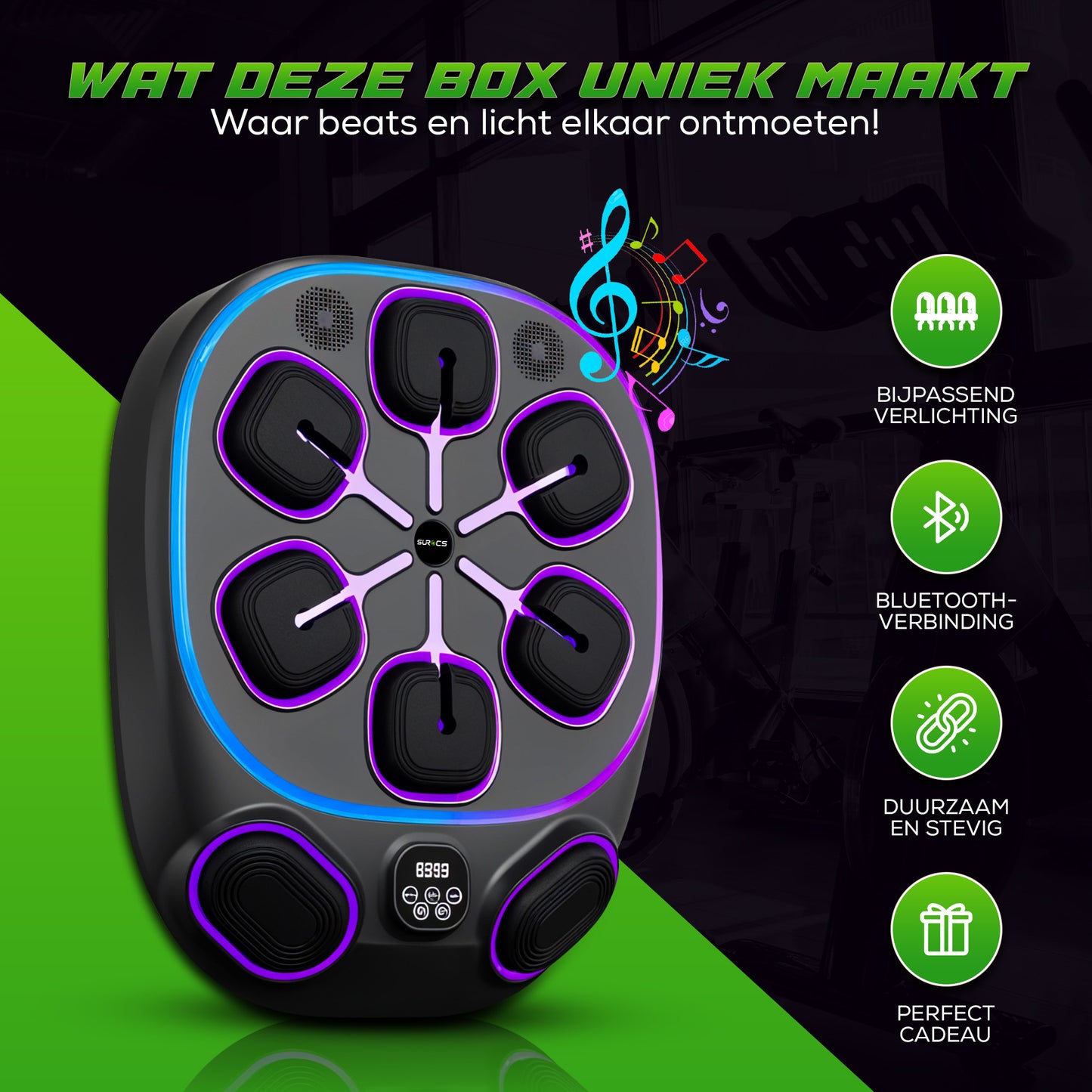 Boksmachine - Boksmachine – Bokszak – Boksen en trainen – Bokszak – &amp; Handschoenen – Zwart