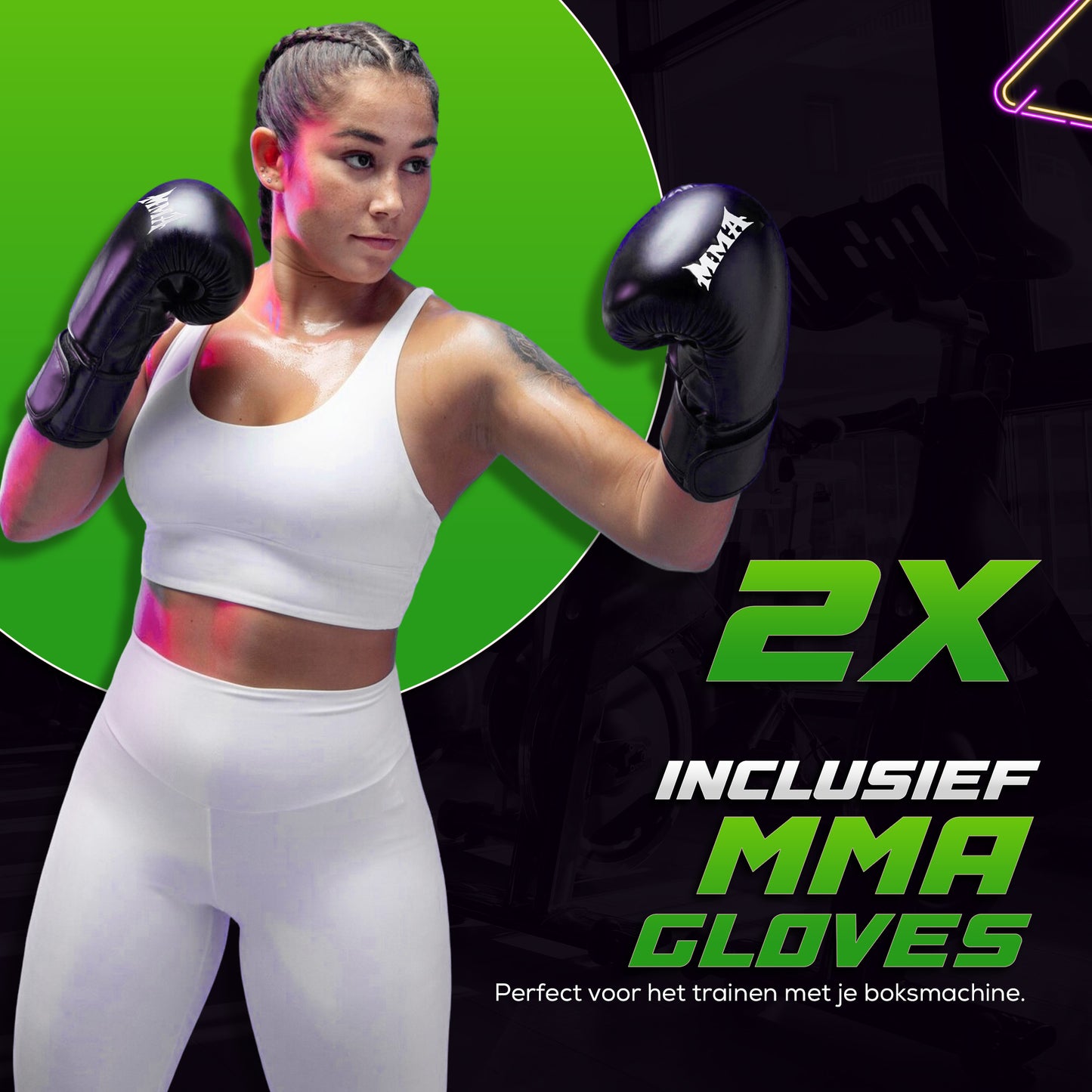 Boksmachine - Boksmachine – Bokszak – Boksen en trainen – Bokszak – &amp; Handschoenen – Zwart