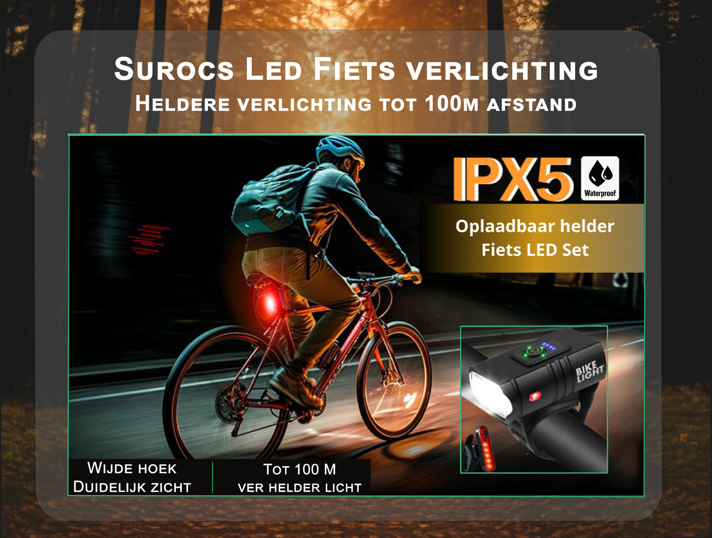 Fietsverlichtingsset oplaadbaar