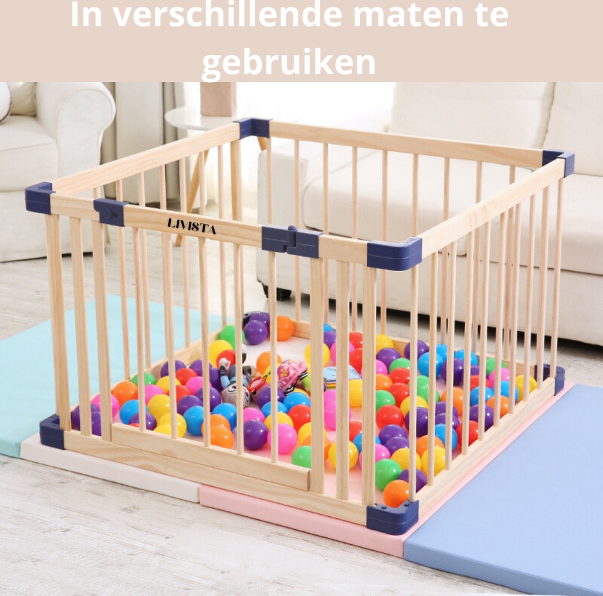 Houten Grondbox – Inklapbare Speelbox – 170x170x61 cm