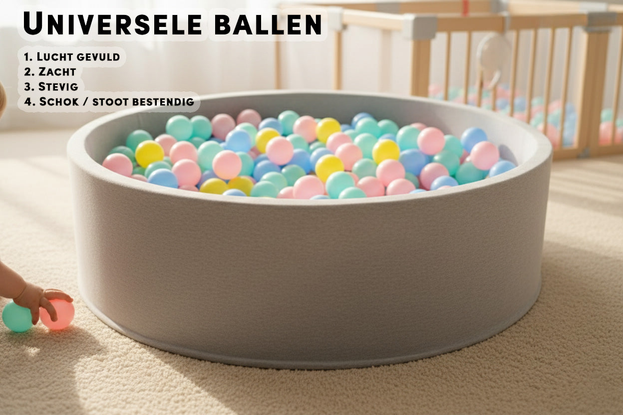 Ballenbakballen 100 stuks – Speelballen voor Grondbox & Speeltent – Veilig & BPA-vrij