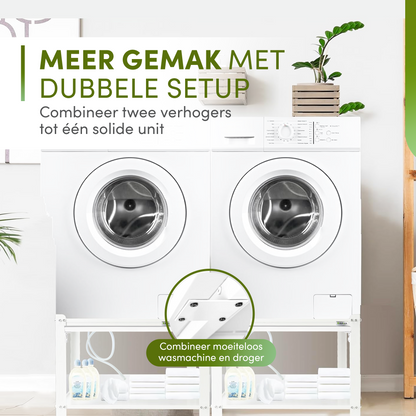 Wasmachine Verhoger Universeel – Met Lade, Dempers, Wateropvang &amp; afvoer 