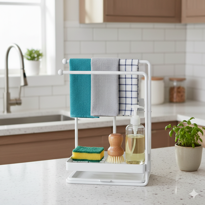 Aanrecht organizer - Vaatdoekhouder - gootsteen organizer - keuken organizers - Afdruiprek - Keuken - Wit