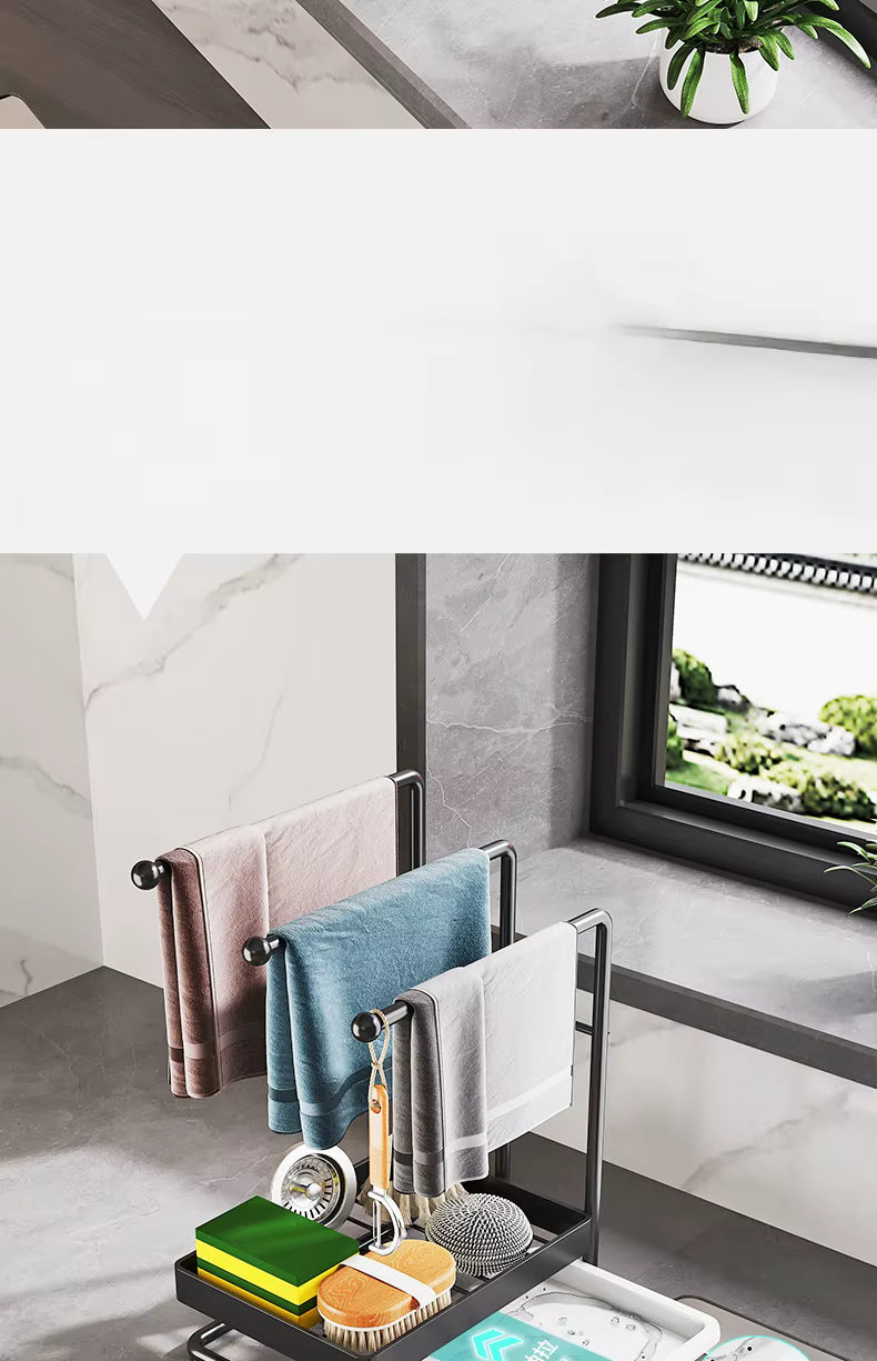 Aanrecht organizer - Vaatdoekhouder - gootsteen organizer - keuken organizers - Afdruiprek - Keuken - Zwart