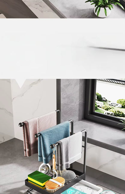 Aanrecht organizer - Vaatdoekhouder - gootsteen organizer - keuken organizers - Afdruiprek - Keuken - Zwart