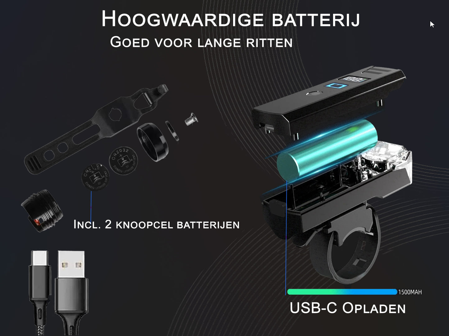 Fietsverlichtingsset oplaadbaar model 2025