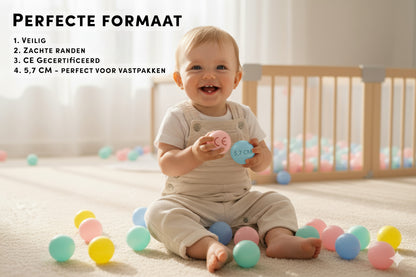 Ballenbakballen 100 stuks – Speelballen voor Grondbox & Speeltent – Veilig & BPA-vrij