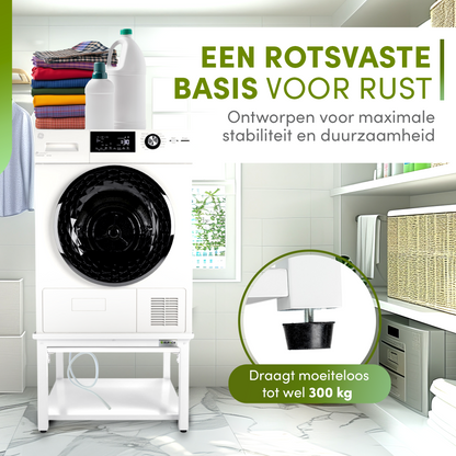 Wasmachine Verhoger Universeel – Met Lade, Dempers, Wateropvang &amp; afvoer 