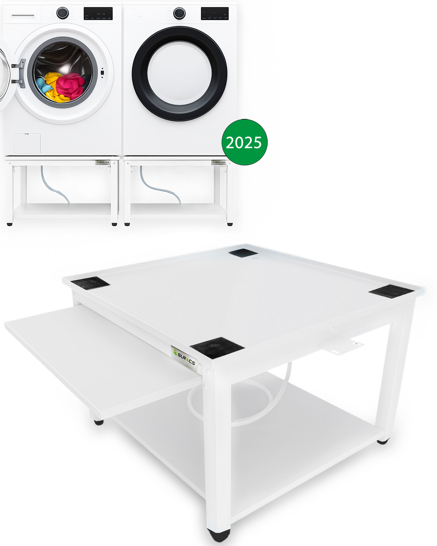 Wasmachine Verhoger Universeel – Met Lade, Dempers, Wateropvang &amp; afvoer 