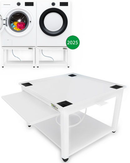Wasmachine Verhoger Universeel – Met Lade, Dempers, Wateropvang &amp; afvoer 