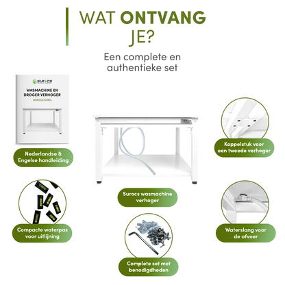 Wasmachine Verhoger Universeel – Met Lade, Dempers, Wateropvang &amp; afvoer 