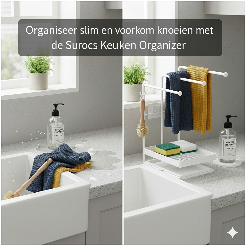 Aanrecht organizer - Vaatdoekhouder - gootsteen organizer - keuken organizers - Afdruiprek - Keuken - Wit