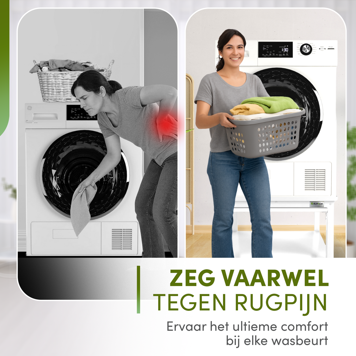 Wasmachine Verhoger Universeel – Met Lade, Dempers, Wateropvang &amp; afvoer 